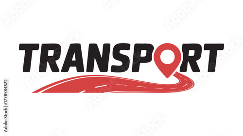 Transport logo with road map icon