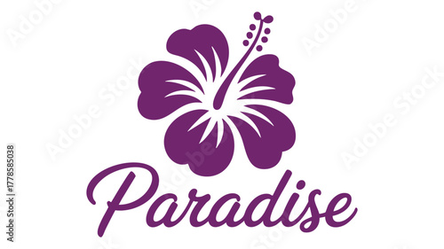 Purple hibiscus paradise logo