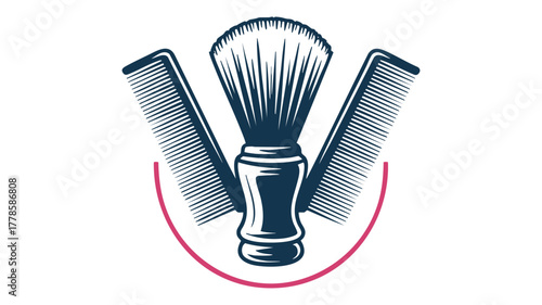 Barber shop tools vector logo