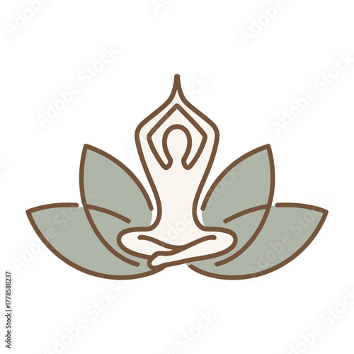Serene yoga lotus position art