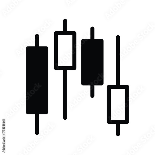 Chart candlestick solid icon vector design good for web or mobile app