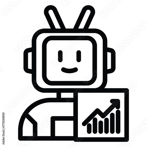 trading bot outline icon vector design good for web or mobile app