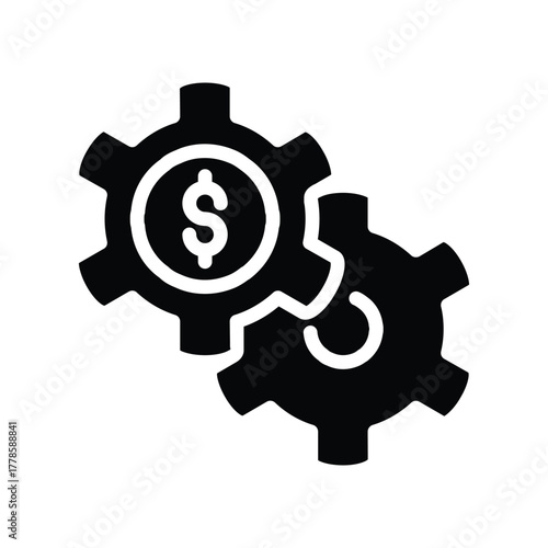 dolar and gear solid icon vector design good for web or mobile app
