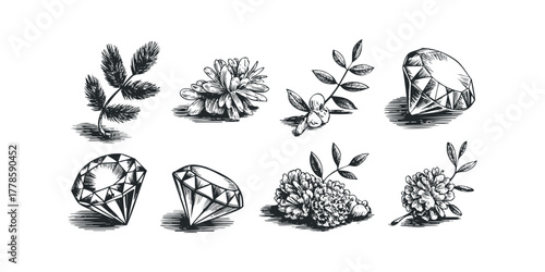 Botanical Gem Collection Sketch