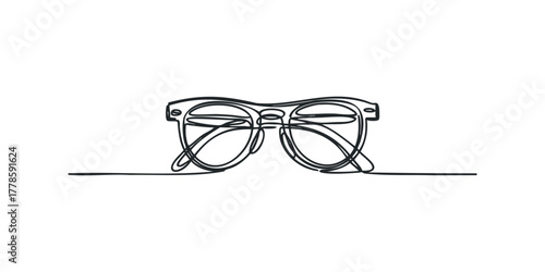 Minimalist line drawing of glasses