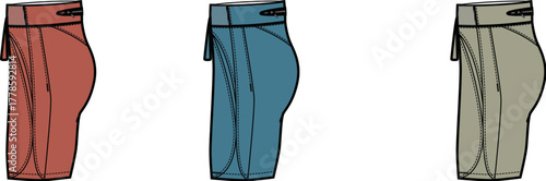 Three Pairs of Stylish Shorts in Various Colors, Perfect for Summer Outings and Activities