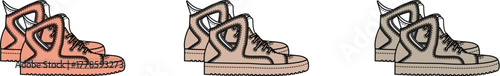 Stylish sneaker illustrations in various earthy tones, perfect for fashion and design projects