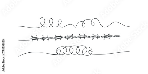 Barbed wire and abstract lines graphic