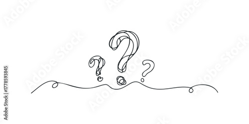 Abstract question marks in a single continuous line