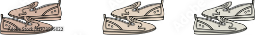 Set of Three Pairs of Flat Shoes in Varying Tones A Footwear Assortment for Style and Comfort