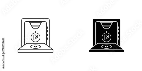 Parking meter linear icon