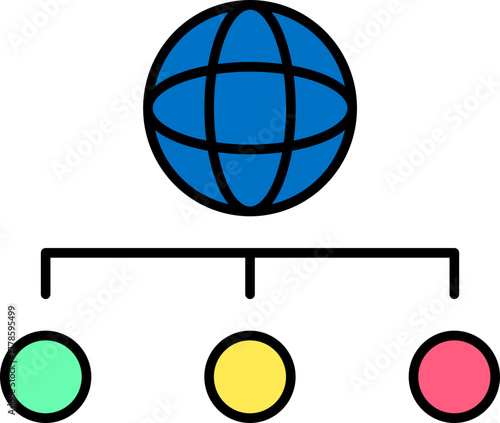 Digital representation of a global network and interconnected system, symbolizing worldwide data distribution and technological communication infrastructure