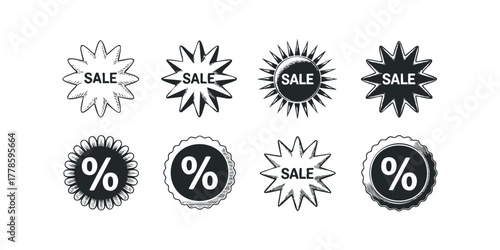 Collection of Sale and Percent Symbols Emblems