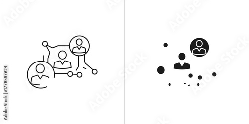 Social network connection icon for web or app