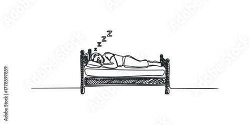Person sleeping peacefully in a bed with Zzz symbols