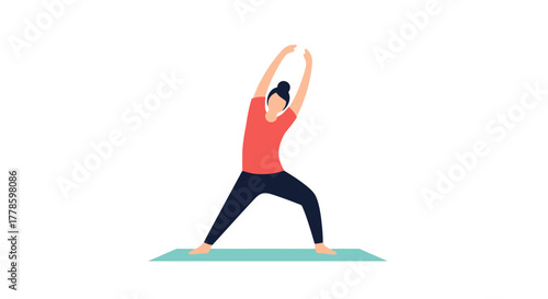 Woman Performing Yoga Pose on Mat Flexibility Strength Wellness and Healthy Lifestyle