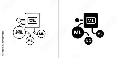 Machine learning icon for artificial intelligence