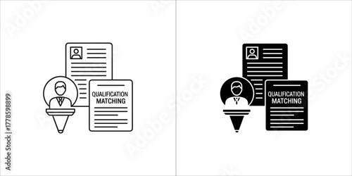 Job qualification matching icon for web or app