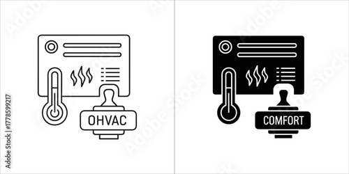 Hvac system glyph icon, comfort control symbol