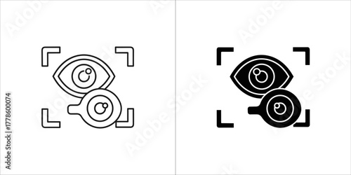 Eye scan icon for web and mobile app