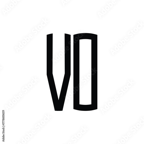 VO monogram logo design letter text name symbol monochrome logotype alphabet character simple logo