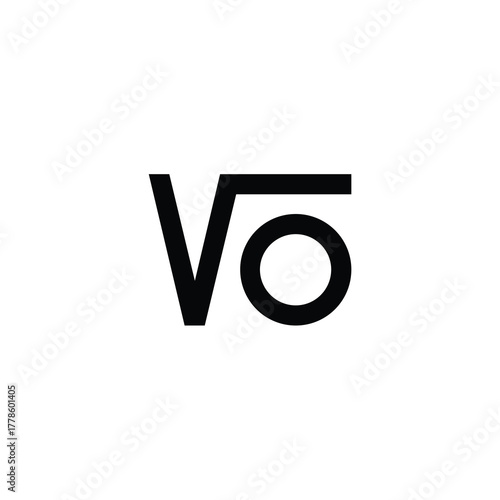 VO monogram logo design letter text name symbol monochrome logotype alphabet character simple logo