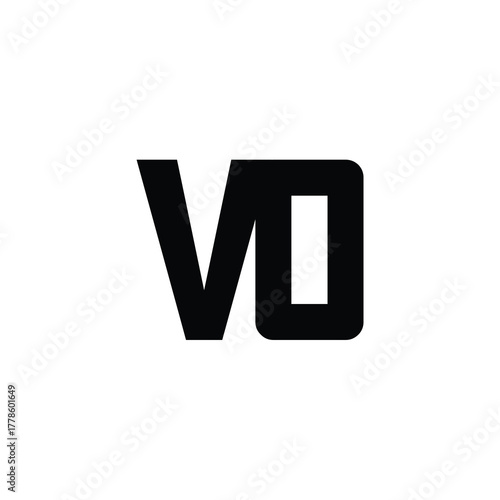 VO monogram logo design letter text name symbol monochrome logotype alphabet character simple logo