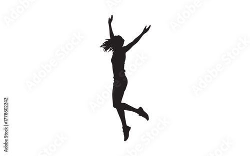 silhouette of a girl jumping