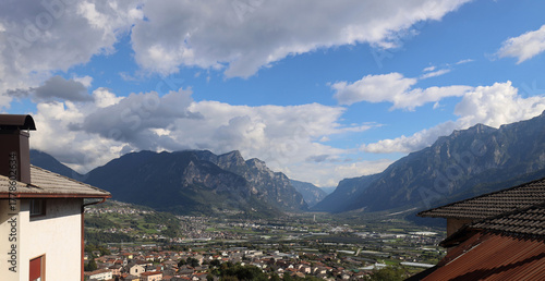 Perspective of Trentino Valsugana valley in Italy