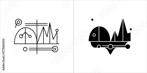 Abstract data visualization icon for websites