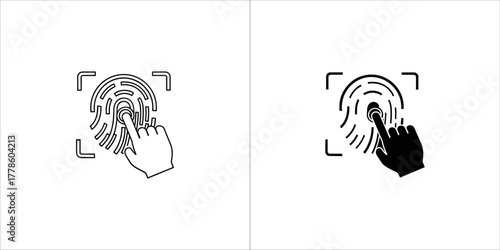 Fingerprint scan icon for user identification needs