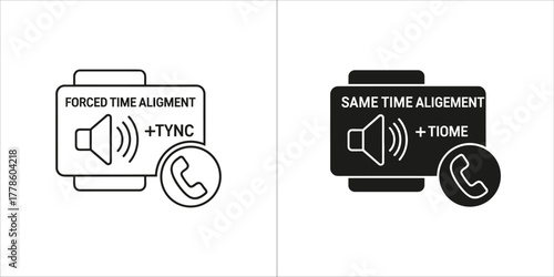 Forced time alignment icon in vector format