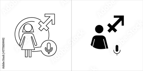 Illustration of gender identity in black and white