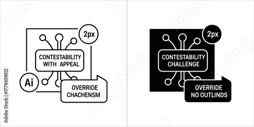 Black contestability with appeal icon