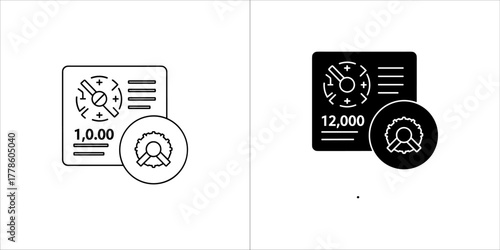 Credit score line icon, financial rating symbol