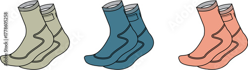 Colorful Socks Trio Stylish Footwear for Everyday Adventures - Fashion Accessories for Comfort