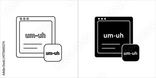 Umuh speech hesitation and filler word icon