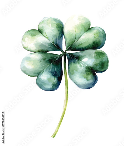 Lucky Shamrocks Splash, St. Patrick's Day Celebration Watercolor Plant Illustrations Green clover leaf Irish Heritage and Luck