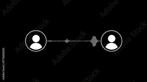 Animated Voice Caller Wave Icon Animation for Mobile App UI, Customer Support Hotline, Female Assistant Notification Alert, Modern Communication Design, Call Center Service Interface