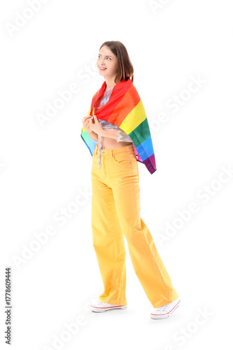 Happy young woman with LGBT...