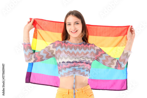 Happy young woman with LGBT...