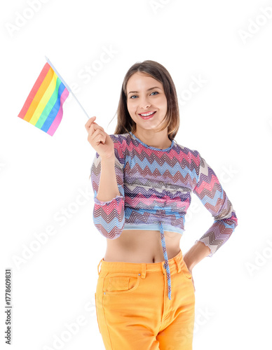 Happy young woman with LGBT...