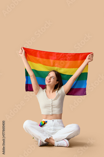 Happy young woman with LGBT...