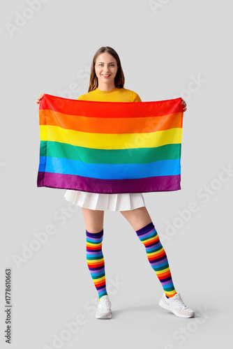 Happy young woman with LGBT...