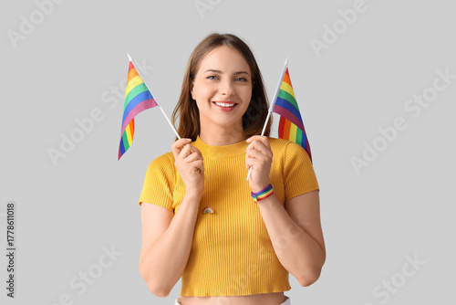 Happy young woman with LGBT...
