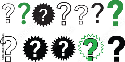 Collection of question mark symbols in various styles