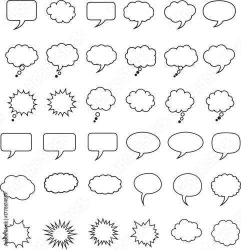 Collection of various speech bubbles