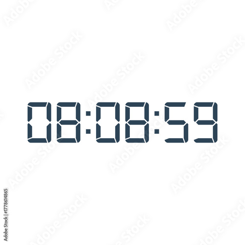 LED digital clock number for counter or calculator mockup design