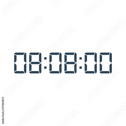 LED digital clock number for counter or calculator mockup design