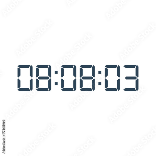LED digital clock number for counter or calculator mockup design